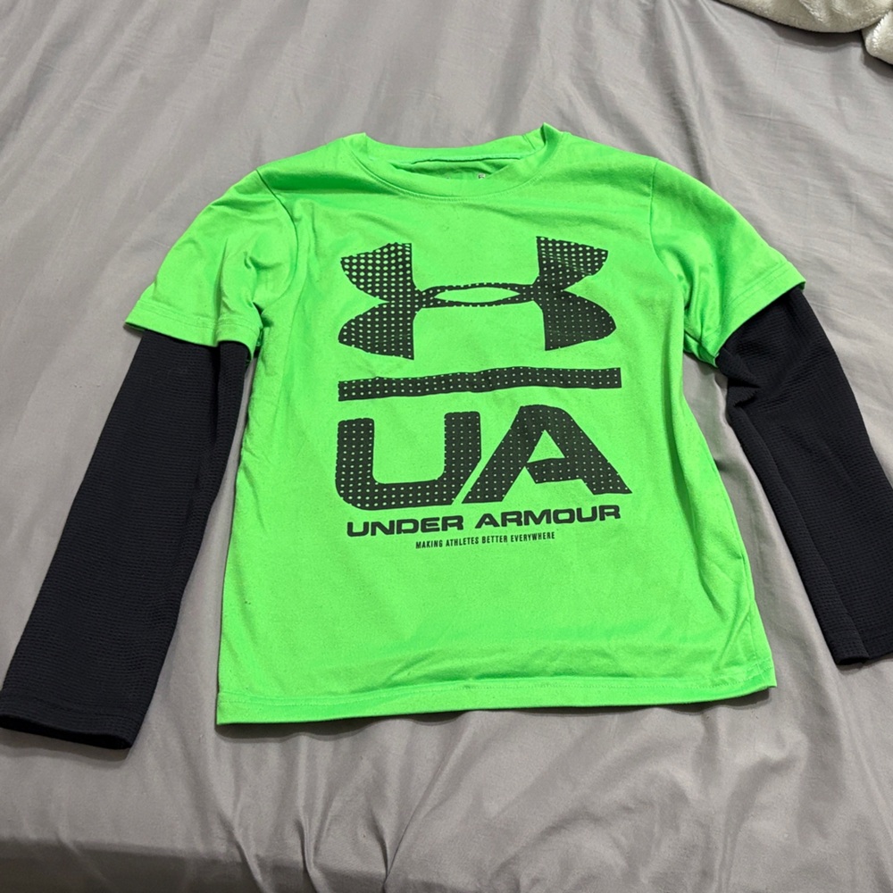 Under Armour Neon Green and Black Graphic Shirt